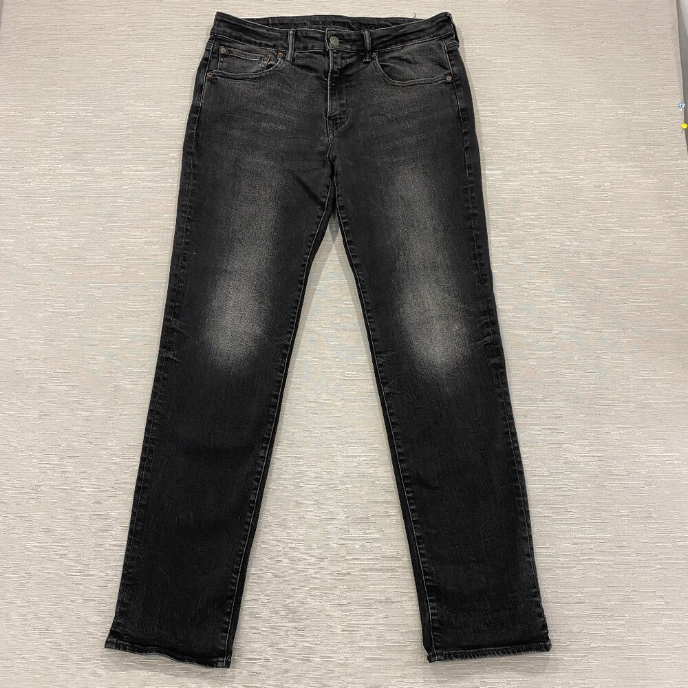 American Eagle Jeans Mens 34 x 34 Original Straight Gray Denim Pants